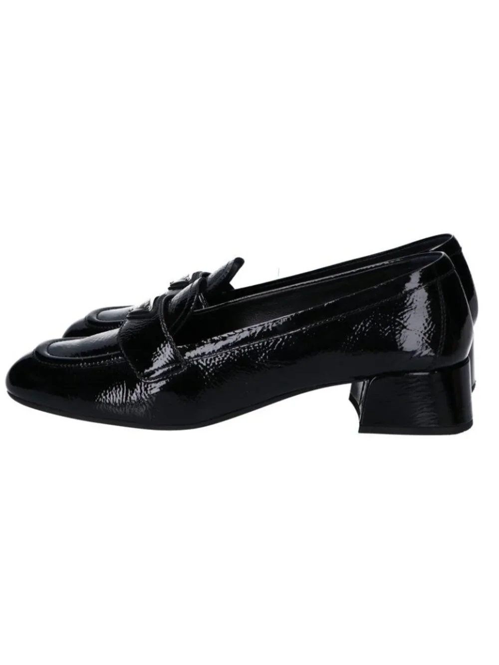 Prada Black Triangle Logo Patent Loafer 39.5 - Picture 2 of 9